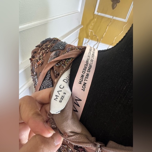 Brown Geo Embellished Midi Sheath Dress - Picture 6 of 15